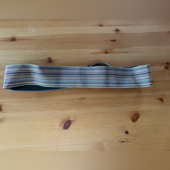 Suzi Roher Wide Stretch Cinch Metal Buckle Statement Belt Size Large - Picture 7 of 10